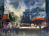 Farrukh Naseem, 15 x 21 Inch, Acrylic on Canvas, Cityscape Painting,AC-FN-120